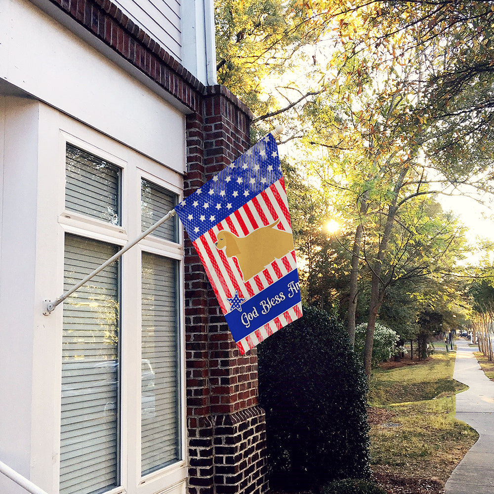 USA Patriotic Cocker Spaniel House Flag 28x40 Porch Sleeve Pole Decorative Outside Yard Banner Artwork Wall Hanging, Polyester