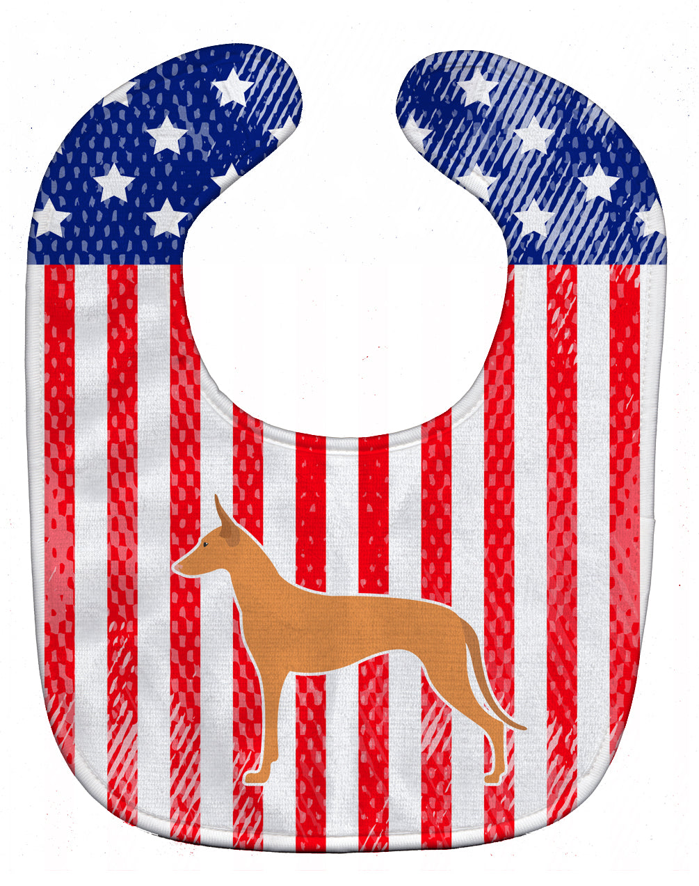 USA Patriotic Pharaoh Hound Baby Bib Easy-Clean Baby Bib Baby Feeding Accessory Baby Mealtime Essential, 10 x 13, Multicolor