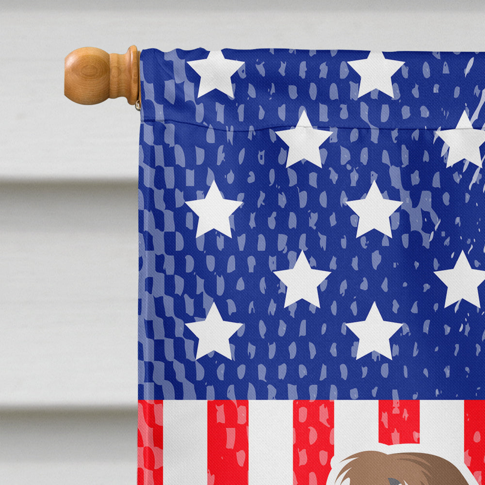 USA Patriotic Grand Basset Griffon Vendeen House Flag 28x40 Porch Sleeve Pole Decorative Outside Yard Banner Artwork Wall Hanging, Polyester