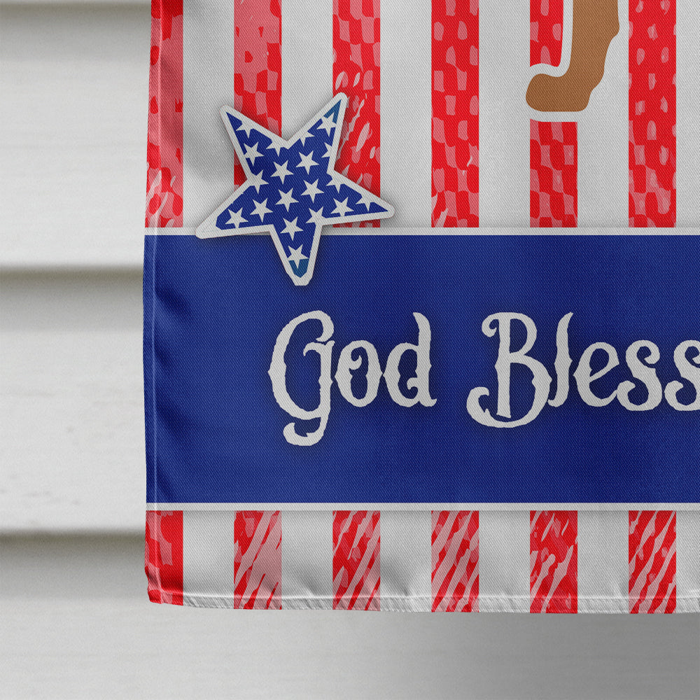 USA Patriotic Spanish Hound House Flag 28x40 Porch Sleeve Pole Decorative Outside Yard Banner Artwork Wall Hanging, Polyester