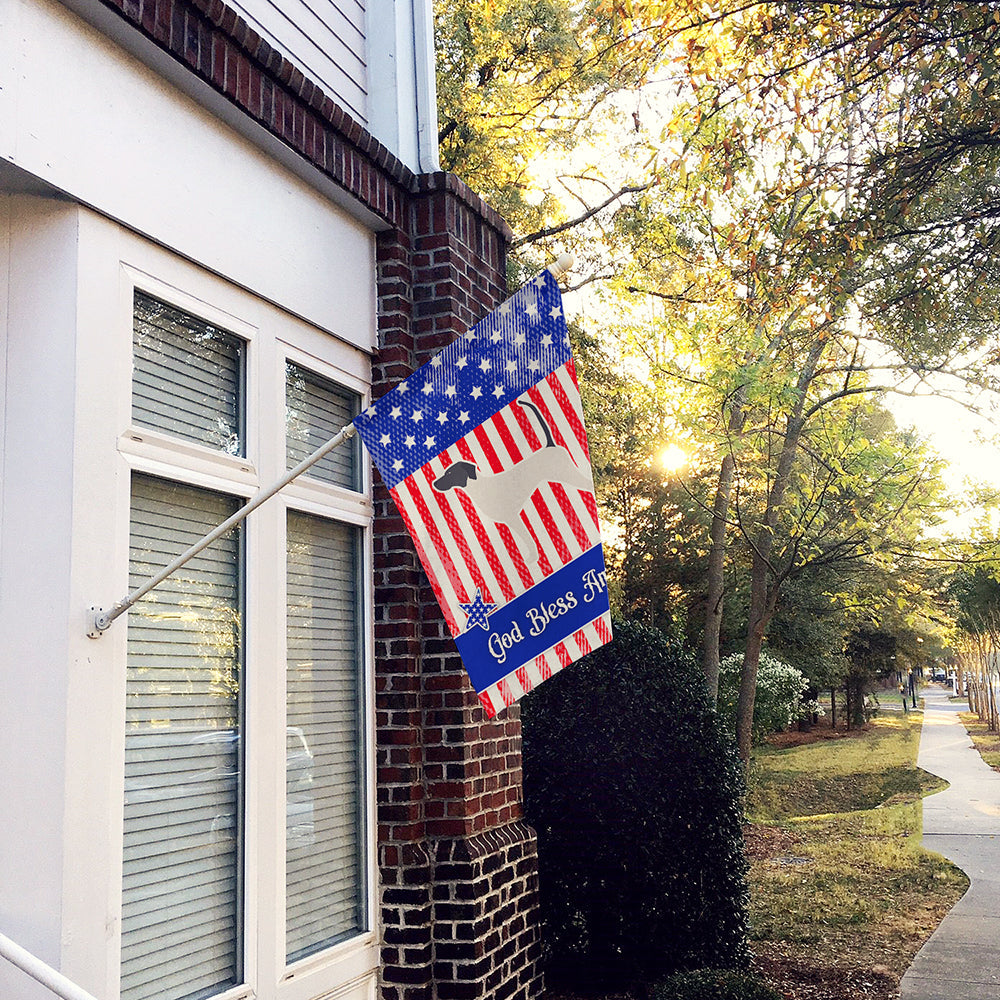 USA Patriotic English Pointer House Flag 28x40 Porch Sleeve Pole Decorative Outside Yard Banner Artwork Wall Hanging, Polyester