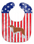 USA Patriotic Borzoi Russian Greyhound Baby Bib Easy-Clean Baby Bib Baby Feeding Accessory Baby Mealtime Essential, 10 x 13, Multicolor