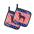 USA Patriotic American Water Spaniel Pot Holder Set of 2 Heat Resistant Quilted Hot Pads 7.5 x 7.5 Inch, Insulated Kitchen Trivets for Cooking & Baking