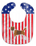 USA Patriotic Beagle Baby Bib Easy-Clean Baby Bib Baby Feeding Accessory Baby Mealtime Essential, 10 x 13, Multicolor
