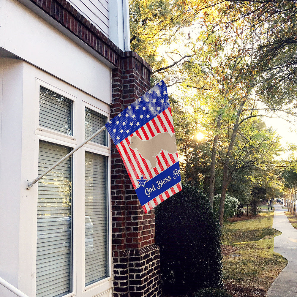 USA Patriotic Pyrenean Shepherd House Flag 28x40 Porch Sleeve Pole Decorative Outside Yard Banner Artwork Wall Hanging, Polyester