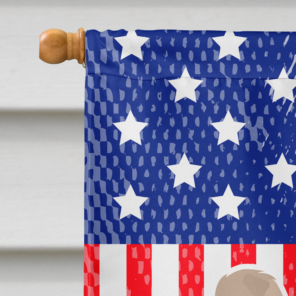 USA Patriotic Pyrenean Shepherd House Flag 28x40 Porch Sleeve Pole Decorative Outside Yard Banner Artwork Wall Hanging, Polyester
