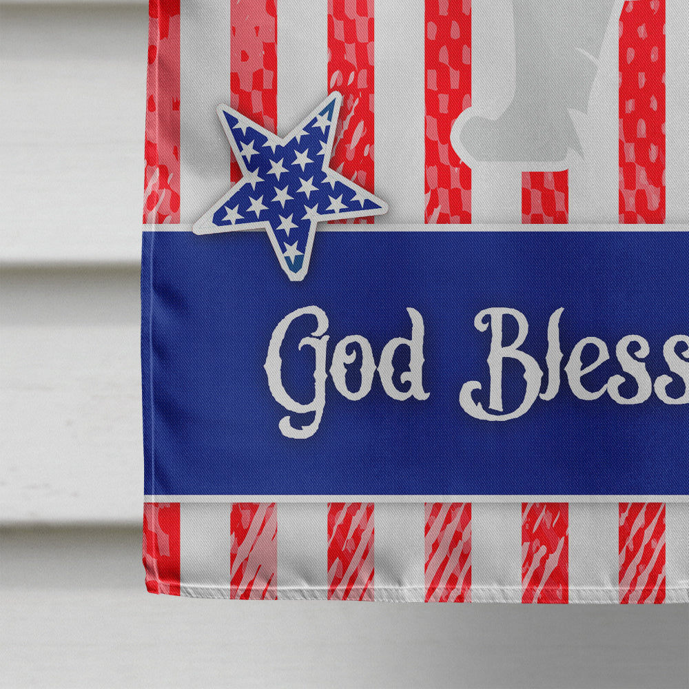 USA Patriotic Samoyed House Flag 28x40 Porch Sleeve Pole Decorative Outside Yard Banner Artwork Wall Hanging, Polyester