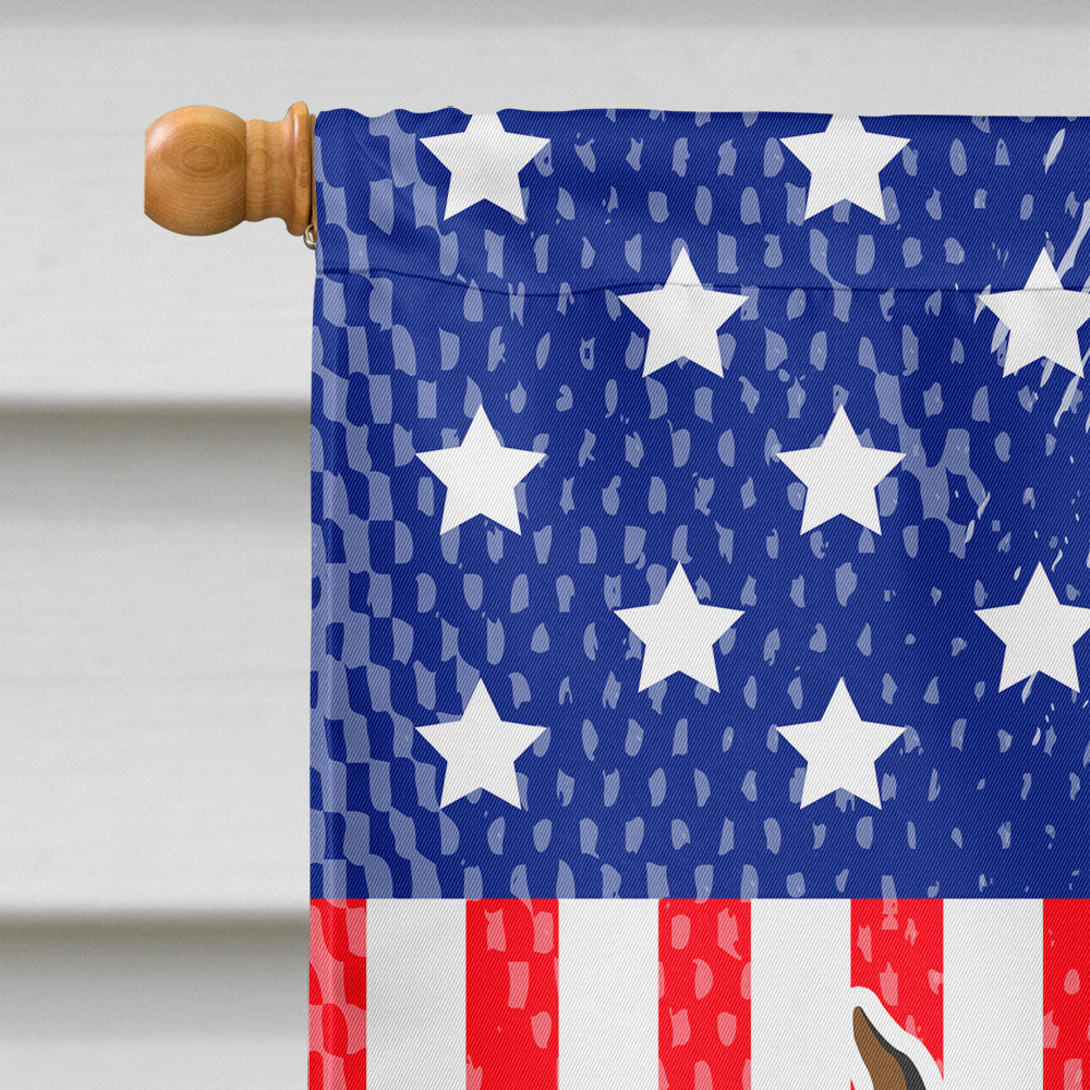 USA Patriotic Doberman Pinscher House Flag 28x40 Porch Sleeve Pole Decorative Outside Yard Banner Artwork Wall Hanging, Polyester