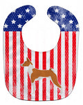 USA Patriotic Basenji Baby Bib Easy-Clean Baby Bib Baby Feeding Accessory Baby Mealtime Essential, 10 x 13, Multicolor