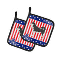 USA Patriotic Siberian Husky Pot Holder Set of 2 Heat Resistant Quilted Hot Pads 7.5 x 7.5 Inch, Insulated Kitchen Trivets for Cooking & Baking