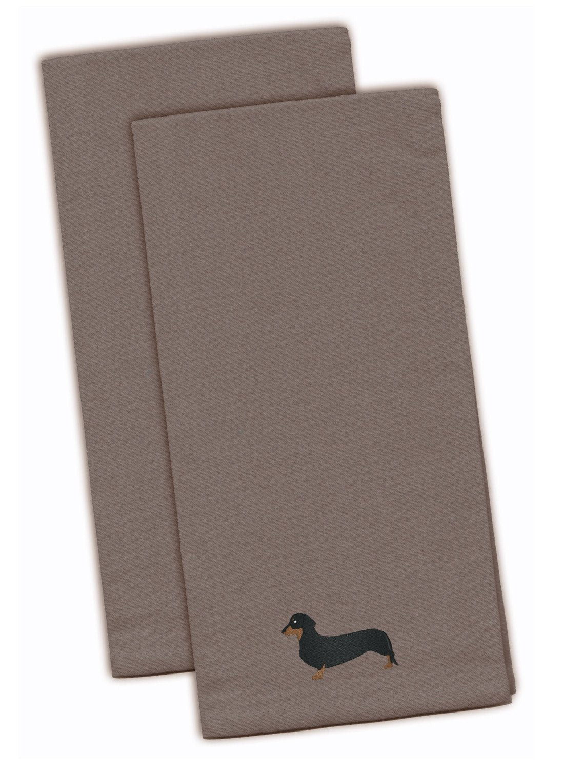Dachshund Gray Embroidered Towel Set of 2