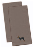Toy Fox Terrier Gray Embroidered Towel Set of 2