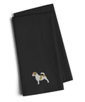 Jack Russell Terrier Black Embroidered Towel Set of 2 Decorative Bathroom Guest Hand Towel for Hand, Face, Tea, Dishcloth, 19 X 25, Black
