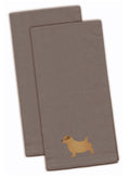 Norfolk Terrier Gray Embroidered Towel Set of 2