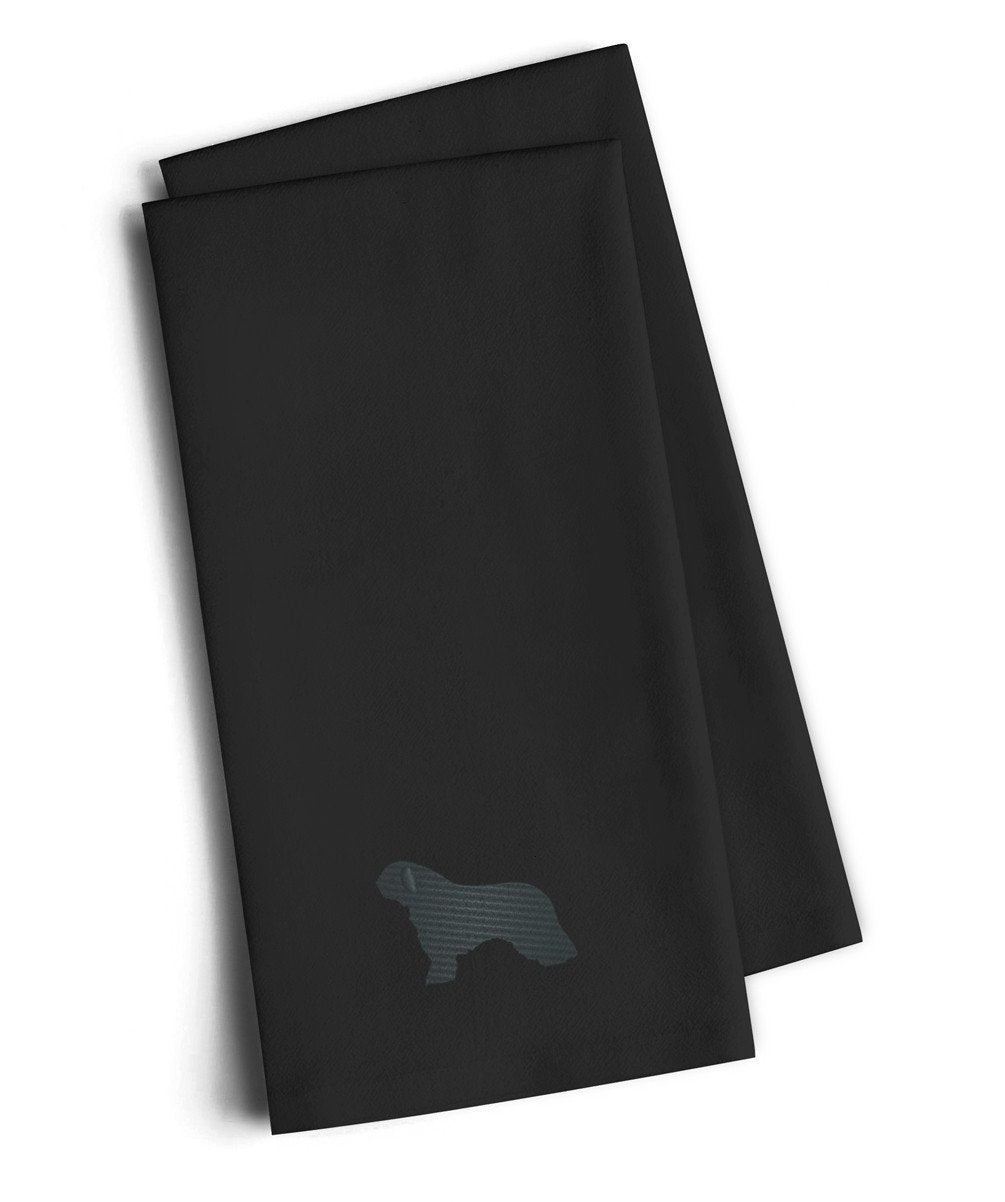 Spanish Water Dog Black Embroidered Towel Set of 2 Decorative Bathroom Guest Hand Towel for Hand, Face, Tea, Dishcloth, 19 X 25, Black