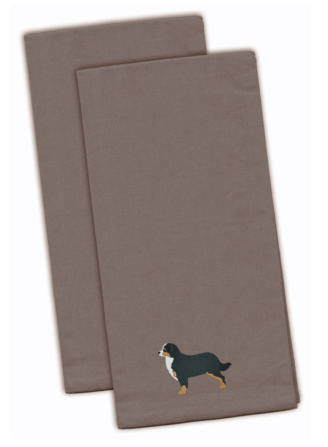 Bernese Mountain Dog Gray Embroidered Towel Set of 2