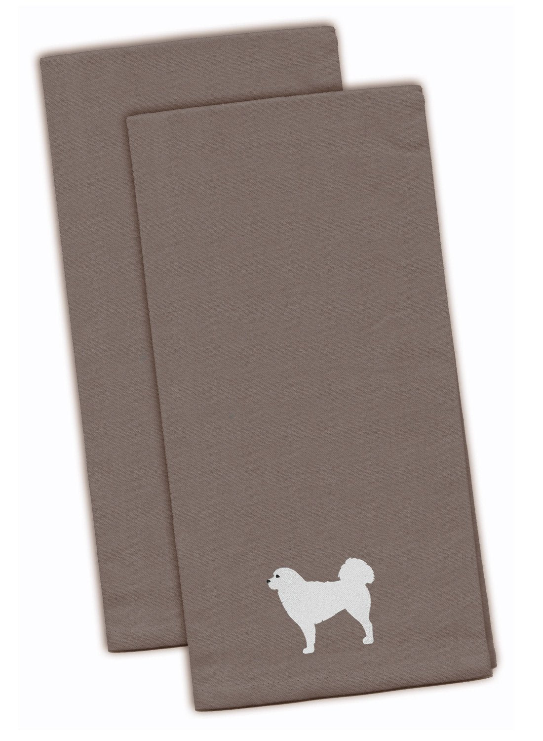 Polish Tatra Sheepdog Gray Embroidered Towel Set of 2