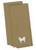 Polish Tatra Sheepdog Tan Embroidered Towel Set of 2 Decorative Bathroom Guest Hand Towel for Hand, Face, Tea, Dishcloth, 19 X 25, Tan