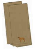Portuguese Sheepdog Dog Tan Embroidered Towel Set of 2 Decorative Bathroom Guest Hand Towel for Hand, Face, Tea, Dishcloth, 19 X 25, Tan