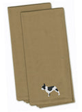 French Bulldog Tan Embroidered Towel Set of 2 Decorative Bathroom Guest Hand Towel for Hand, Face, Tea, Dishcloth, 19 X 25, Tan