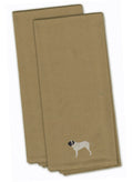 English Mastiff Tan Embroidered Towel Set of 2 Decorative Bathroom Guest Hand Towel for Hand, Face, Tea, Dishcloth, 19 X 25, Tan