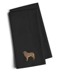 Leonberger Black Embroidered Towel Set of 2 Decorative Bathroom Guest Hand Towel for Hand, Face, Tea, Dishcloth, 19 X 25, Black