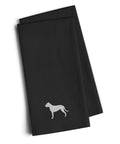 Dogo Argentino Black Embroidered Towel Set of 2 Decorative Bathroom Guest Hand Towel for Hand, Face, Tea, Dishcloth, 19 X 25, Black