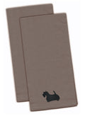 Scottish Terrier Gray Embroidered Towel Set of 2
