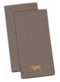 Dogue de Bordeaux Gray Embroidered Towel Set of 2