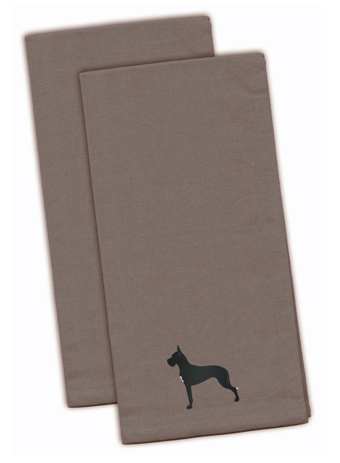 Great Dane Gray Embroidered Towel Set of 2