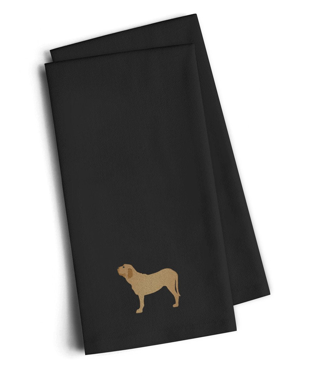 Fila Brasileiro Black Embroidered Towel Set of 2 Decorative Bathroom Guest Hand Towel for Hand, Face, Tea, Dishcloth, 19 X 25, Black