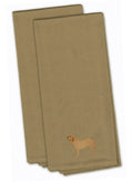 Fila Brasileiro Tan Embroidered Towel Set of 2 Decorative Bathroom Guest Hand Towel for Hand, Face, Tea, Dishcloth, 19 X 25, Tan