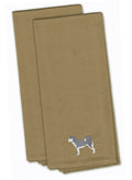 Siberian Husky Tan Embroidered Towel Set of 2 Decorative Bathroom Guest Hand Towel for Hand, Face, Tea, Dishcloth, 19 X 25, Tan