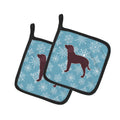 Winter Snowflake American Water Spaniel Pot Holder Set of 2 Heat Resistant Quilted Hot Pads 7.5 x 7.5 Inch, Insulated Kitchen Trivets for Cooking & Baking