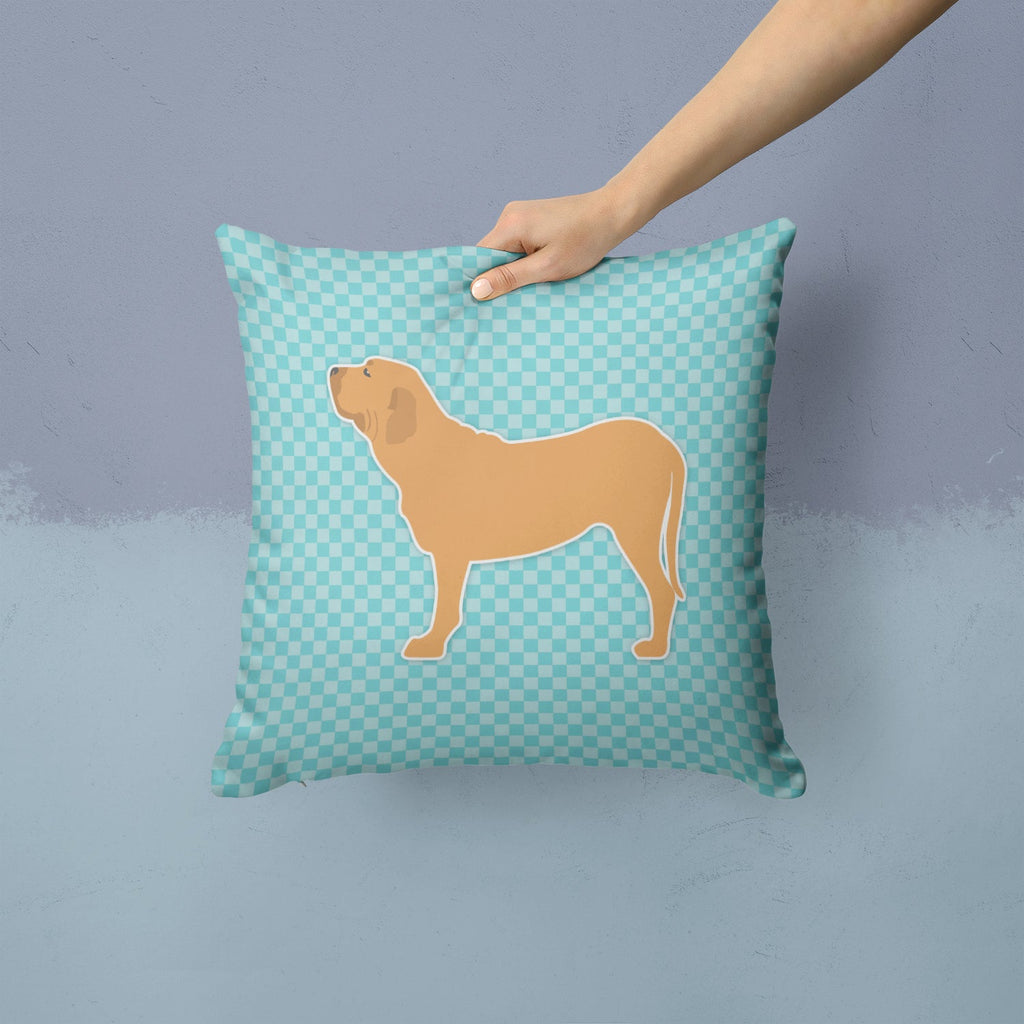 Fila Brasileiro Checkerboard Blue Decorative Throw Pillow 14x14 Indoor Outdoor Accent Cushion, Fabric Cover with Insert for Sofa, Bed, Porch & Living Room