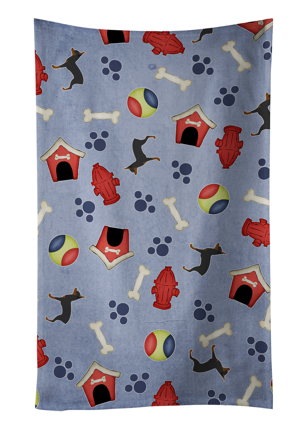 Toy Fox Terrier Dog House Collection Kitchen Towel Velour Plush Front and Cotton Loop Back Machine Washable
