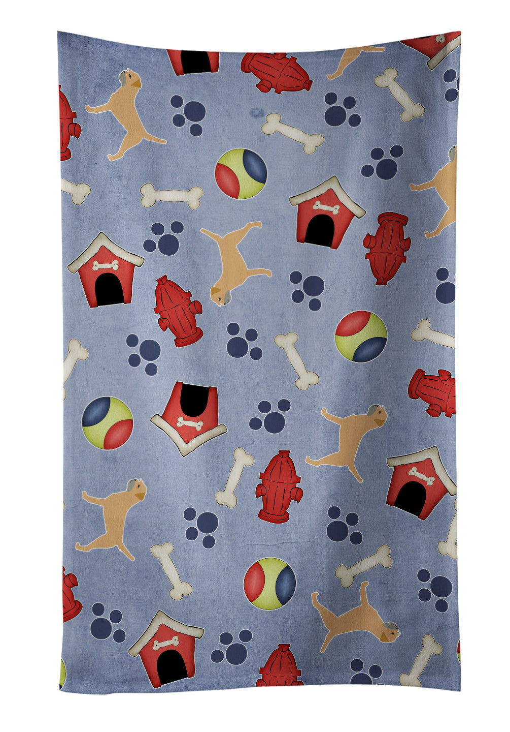Border Terrier Dog House Collection Kitchen Towel Velour Plush Front and Cotton Loop Back Machine Washable