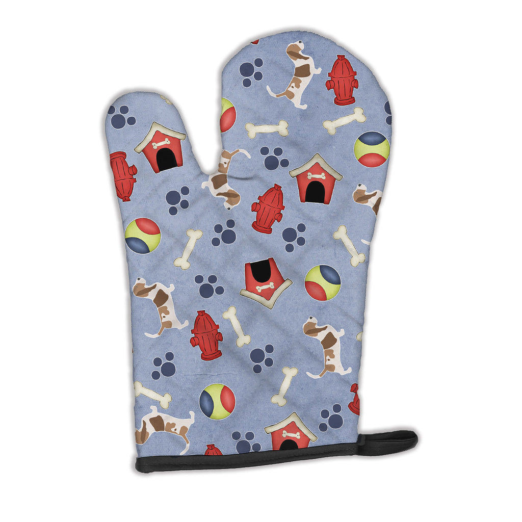 Basset Hound Dog House Collection Oven Mitt Heat Resistant Thick Oven Mitt for Hot Pans and Oven, Kitchen Mitt Protect Hands, Cooking Baking Glove