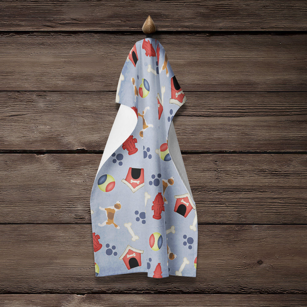Beagle Dog House Collection Kitchen Towel Velour Plush Front and Cotton Loop Back Machine Washable