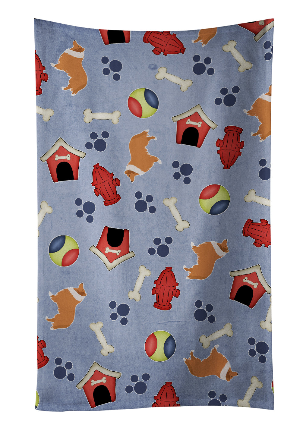 Collie Dog House Collection Kitchen Towel Velour Plush Front and Cotton Loop Back Machine Washable