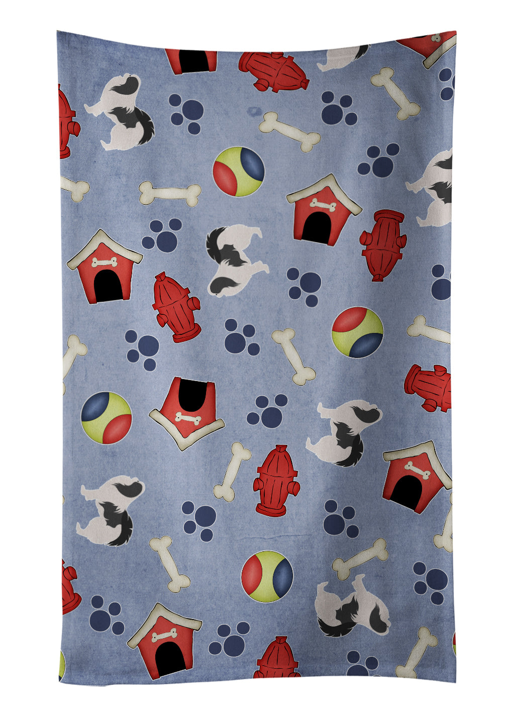 Japanese Chin Dog House Collection Kitchen Towel Velour Plush Front and Cotton Loop Back Machine Washable