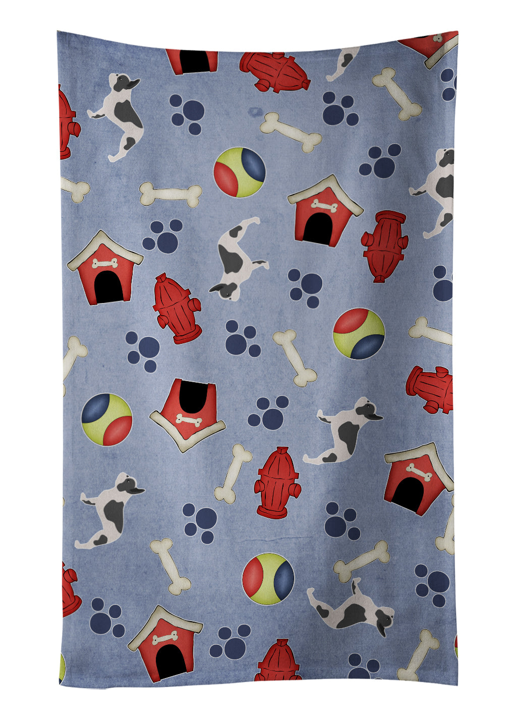 French Bulldog Dog House Collection Kitchen Towel Velour Plush Front and Cotton Loop Back Machine Washable