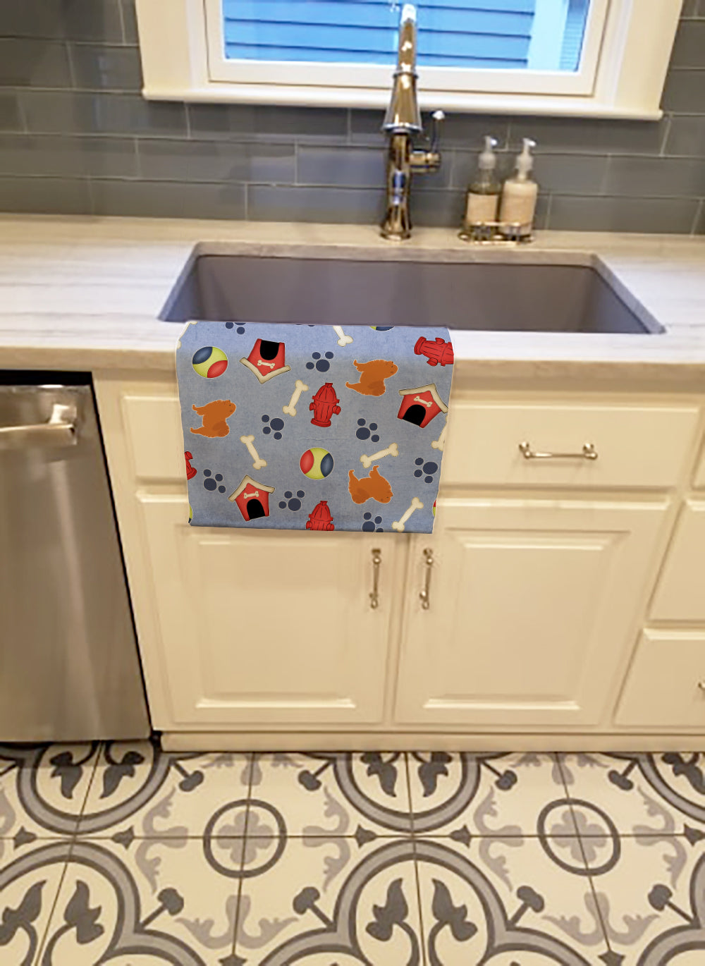 Chow  Dog House Collection Kitchen Towel Velour Plush Front and Cotton Loop Back Machine Washable