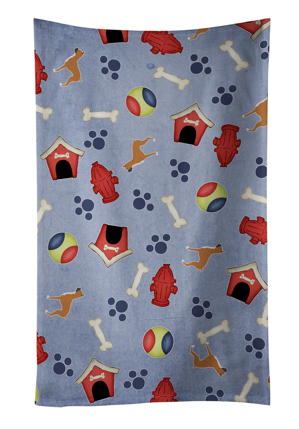 Boxer Dog House Collection Kitchen Towel Velour Plush Front and Cotton Loop Back Machine Washable