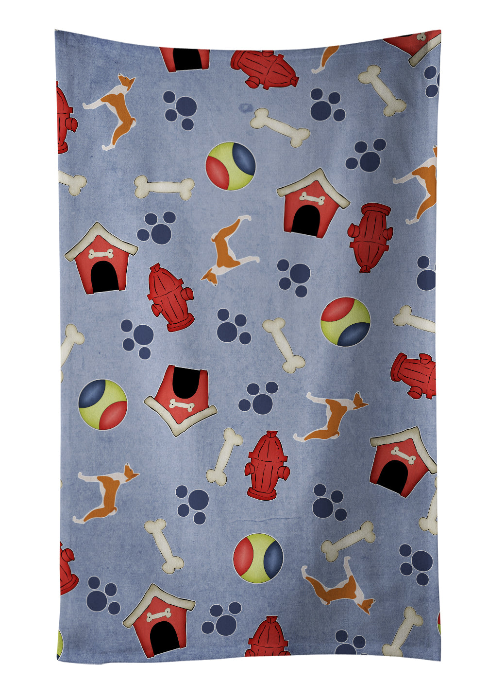 Basenji Dog House Collection Kitchen Towel Velour Plush Front and Cotton Loop Back Machine Washable