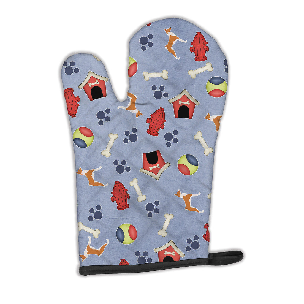 Basenji Dog House Collection Oven Mitt Heat Resistant Thick Oven Mitt for Hot Pans and Oven, Kitchen Mitt Protect Hands, Cooking Baking Glove