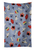 Bull Terrier Dog House Collection Kitchen Towel Velour Plush Front and Cotton Loop Back Machine Washable