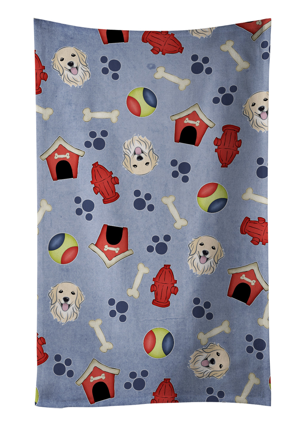 Dog House Collection Golden Retriever Kitchen Towel Velour Plush Front and Cotton Loop Back Machine Washable
