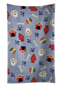 Dog House Collection Longhair Creme Dachshund Kitchen Towel Velour Plush Front and Cotton Loop Back Machine Washable