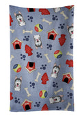 Dog House Collection Alaskan Malamute Kitchen Towel Velour Plush Front and Cotton Loop Back Machine Washable